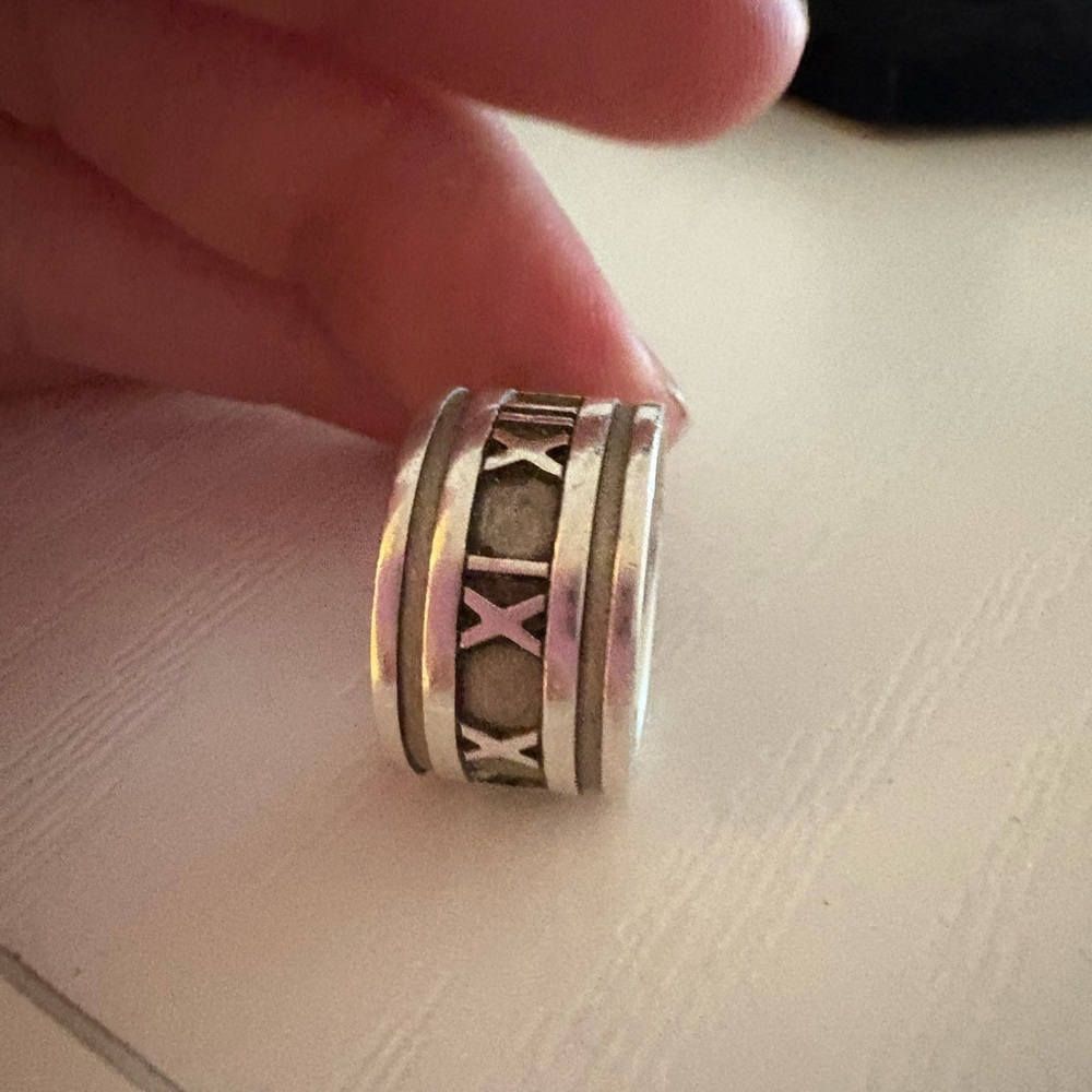 Tiffany & Co 925 Sterling Silver ATLAS Roman Numeral Ring Size 52MM - Picture 8 of 10